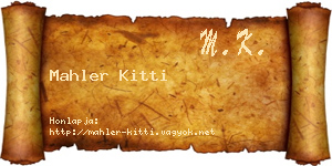Mahler Kitti névjegykártya